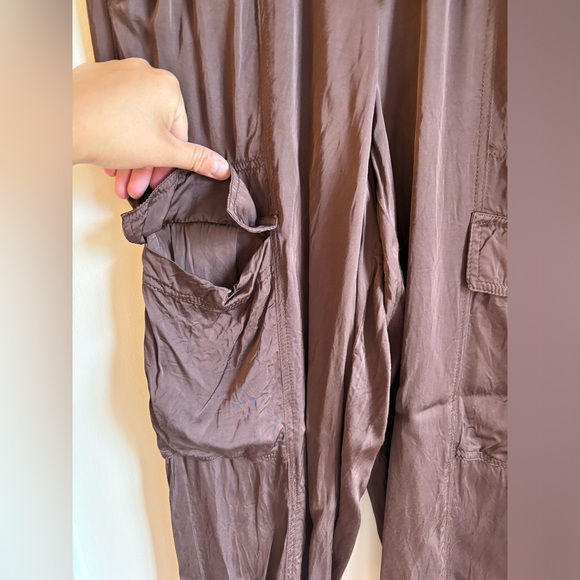 Aerie Brown Satin Joggers - Picture 2 of 6